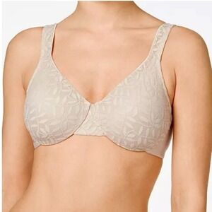 Olga by Warner's Sheer‎ Leaves Full-Figure Coverage Minimizer Lace Bra